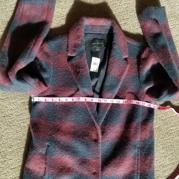 Ann Taylor wool plaid pea coat - Picture 9 of 16
